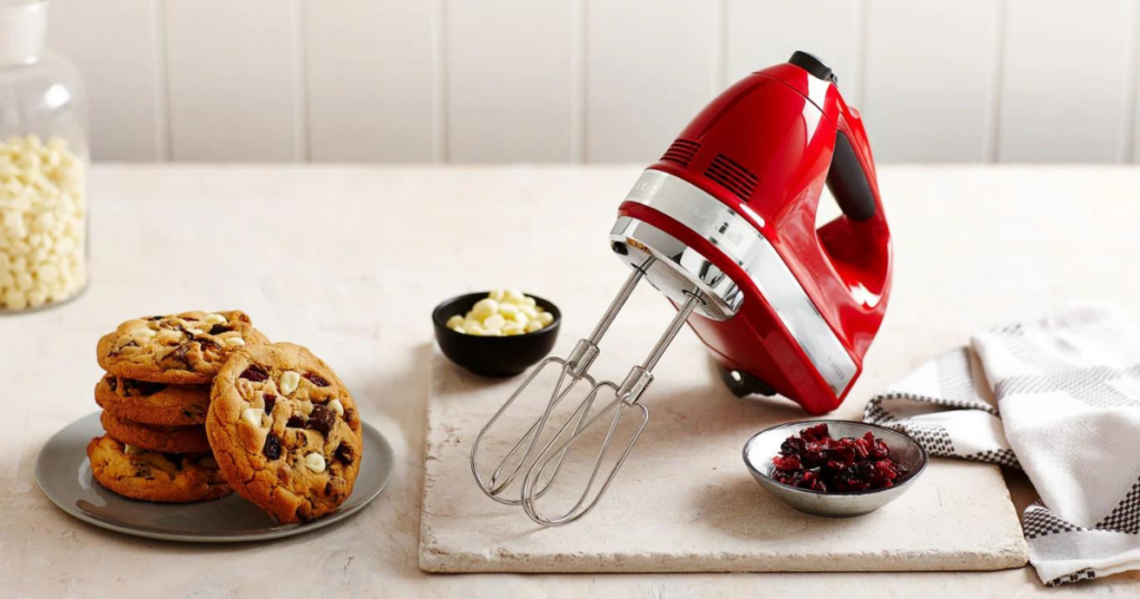 KitchenAid 9-Speed Digital Hand Mixer with Turbo Beater II Accessories and Pro Whisk – Candy Apple Red