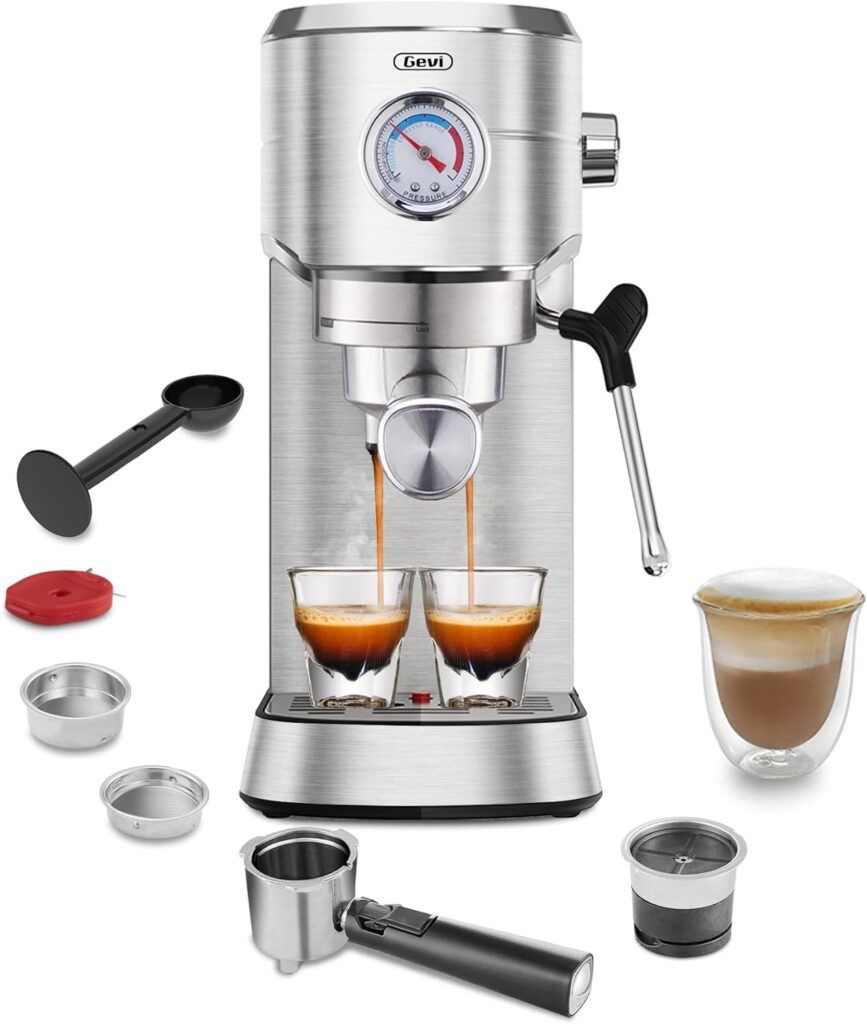 6.	Gevi Espresso Machine 20 Bar, Professional Espresso Maker with Milk Frother