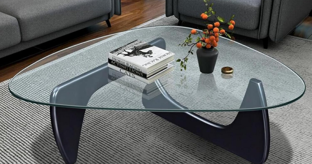 Triangle Coffee Table in Walnut Mid-Century Modern Design