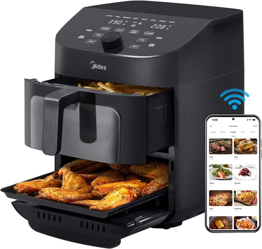 Midea Dual Basket Air Fryer Oven 11 Quart 